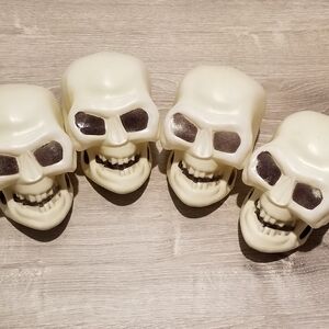 Vintage Greenbriar Blowmold Skulls Lot Of 4 Halloween Decorations